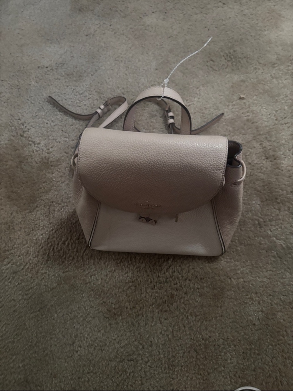 kate spade Pebbled Leather Mini Backpack in Light Beige